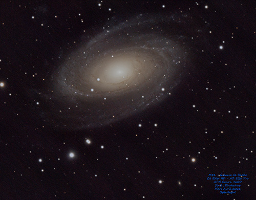 Photo de la galaxie de de Bode (M81), Mars Avril 2026 - Optrolight