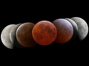 Photo montage lors du'une éclipse de Lune