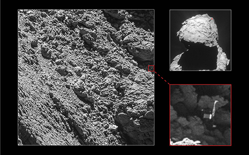 Photo prise par Philae montrant Rosetta