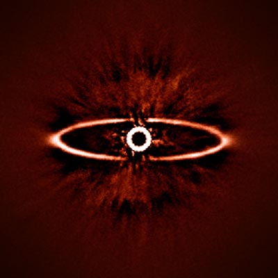 Photo d'un disque de matière autour de l'étoile HR4796A  - SPHERE